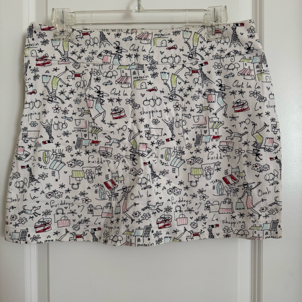 Copper Key Chic French Patterned Women's Mini Skirt with shorts, 16